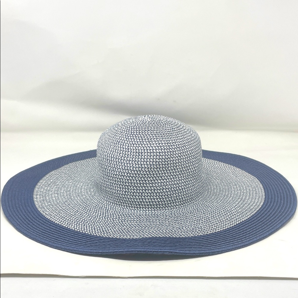 Renato Balestra Blue White & Silver Wide Brim Hat Excellent Condition